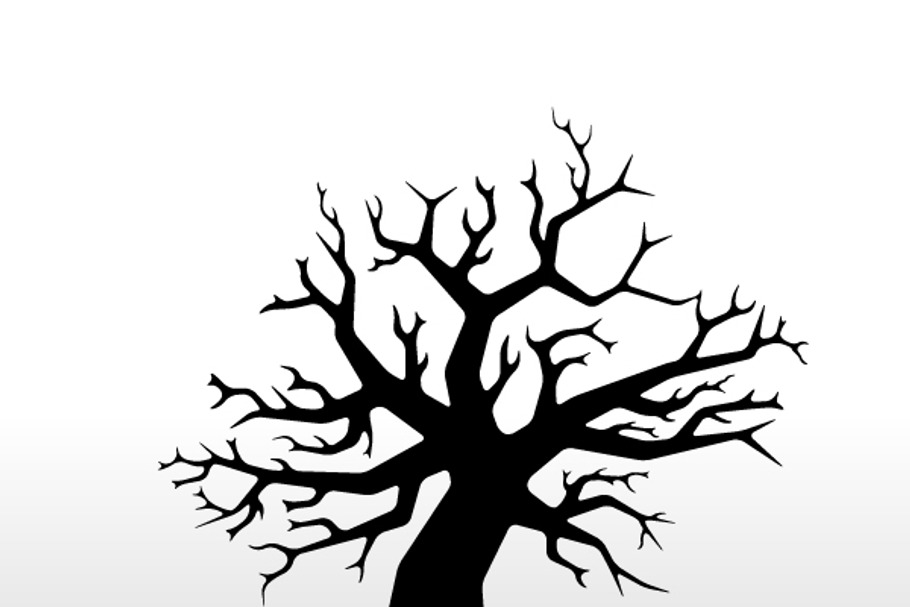 Black gothic tree with branches in Objects - product preview 8