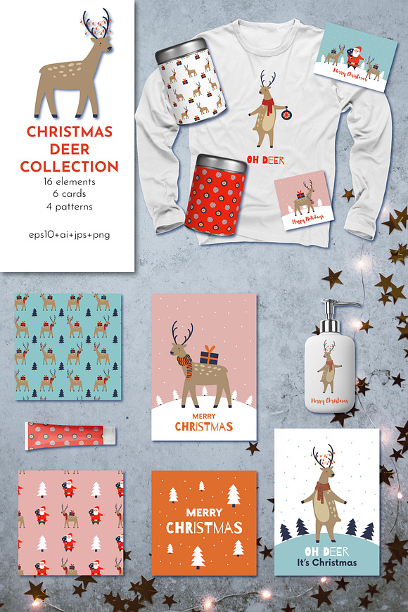 Christmas Reindeer Deer Collection in Graphics - product preview 6