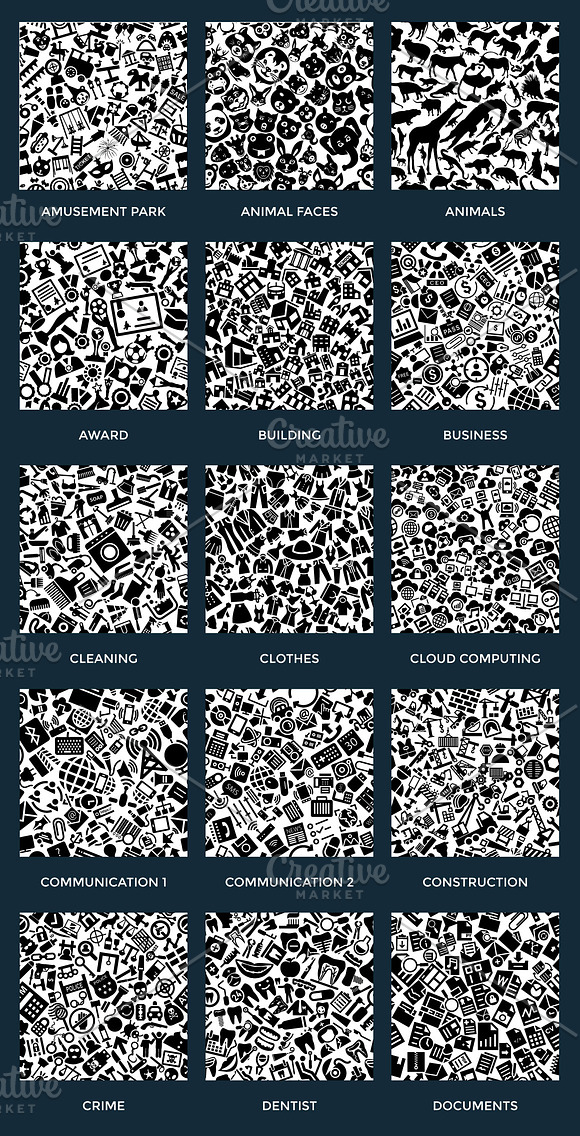 72 Glyph Icon Patterns in Patterns - product preview 1
