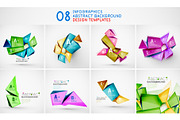 3d low poly banners design templates