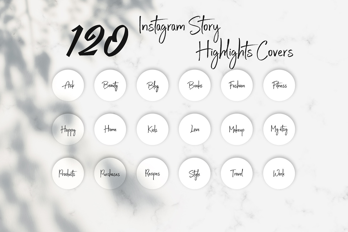 White Instagram Highlight Covers in Instagram Templates - product preview 8