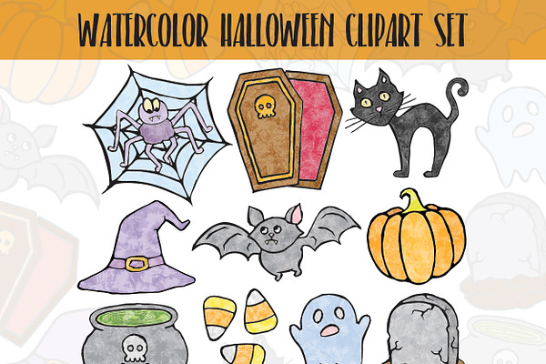 Funny Halloween Clipart Set