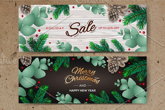 Floral Christmas Vector Set in Illustrations - product preview 2