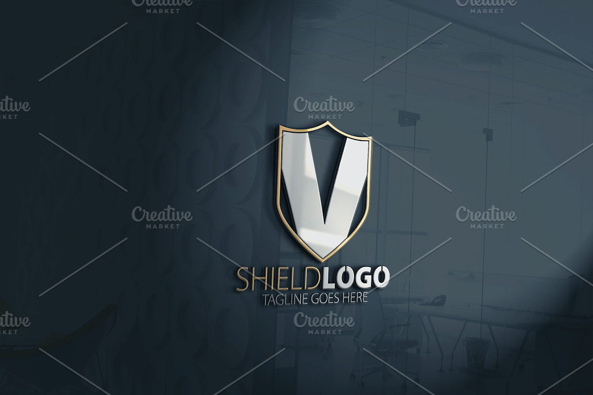 Shield V Logo in Logo Templates - product preview 8