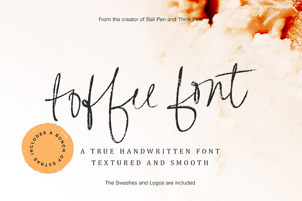 Toffee Handwritten Font & Extras