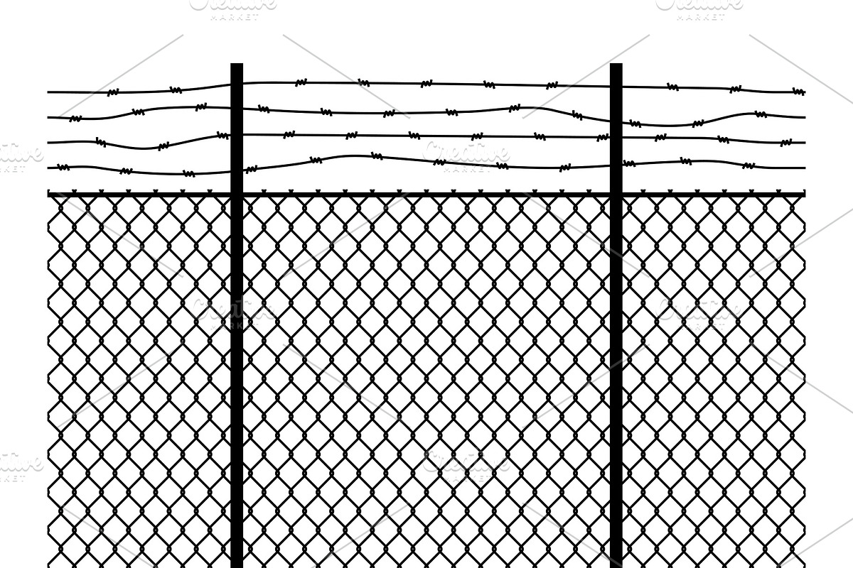Prison fence. Seamless pattern metal in Textures - product preview 8