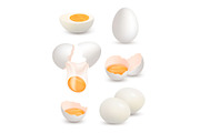 Farm eggs. Realistic chick eggs