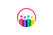 four people logo vector icon