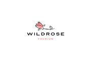 rose logo flower vector icon