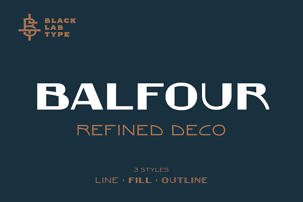 Balfour : Refined Art Deco Font