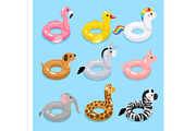 Animals pool float rings