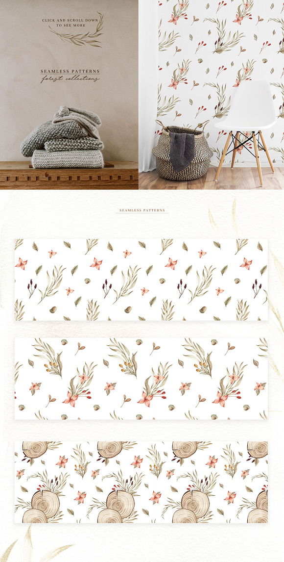 Watercolor Forest Leaves in Illustrations - product preview 4
