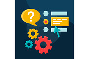 Ask question flat concept icon