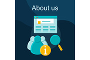 About us flat concept vector icon