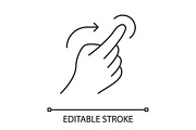 Flick right gesture linear icon