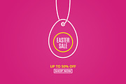 Easter sale. Happy Easter egg line.