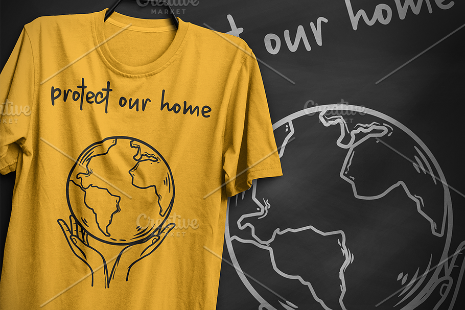 Protect our home - T-Shirt Design in Illustrations - product preview 8