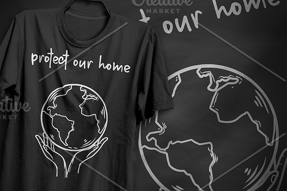 Protect our home - T-Shirt Design in Illustrations - product preview 1
