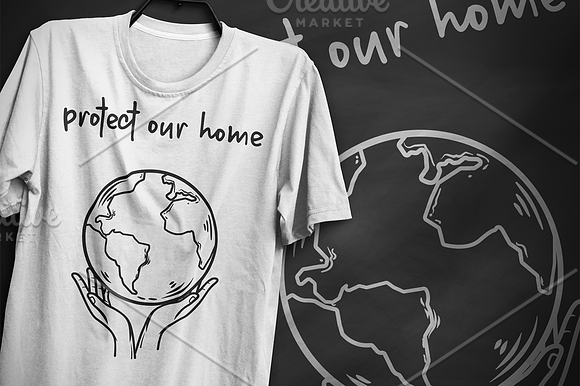 Protect our home - T-Shirt Design in Illustrations - product preview 2