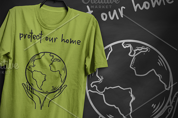 Protect our home - T-Shirt Design in Illustrations - product preview 3