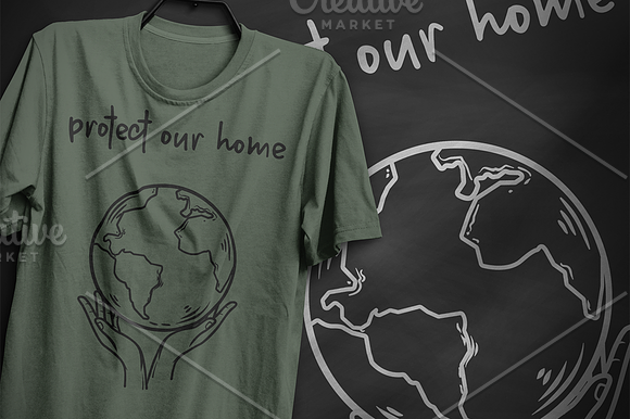 Protect our home - T-Shirt Design in Illustrations - product preview 4