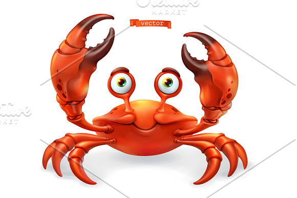 Fish, crab. Cute sea inhabitants set in Icons - product preview 1