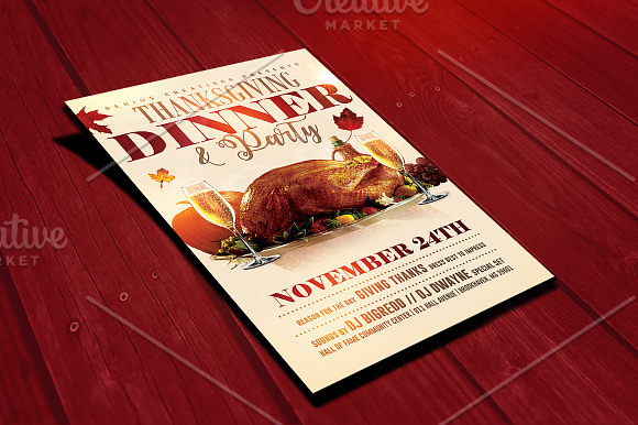 Thanksgiving Dinner Party Flyer in Flyer Templates - product preview 1