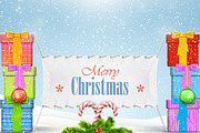 Christmas banner with greeting
