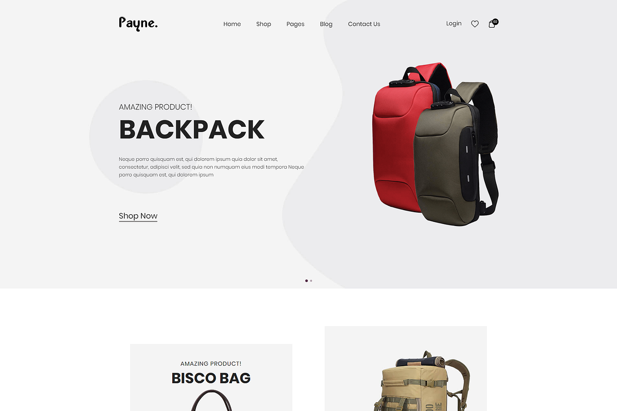 Payne - Backpack eCommerce Template in Bootstrap Themes - product preview 8