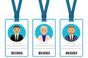 Identification cards of businessmen.