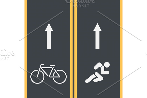 Bike path and Bicycle symbol on