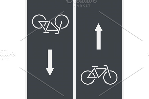 Bike path and Bicycle symbol on
