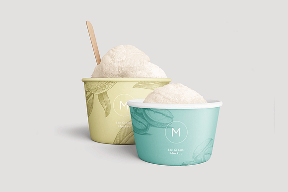 Ice cream paper cup mockup in Product Mockups - product preview 4