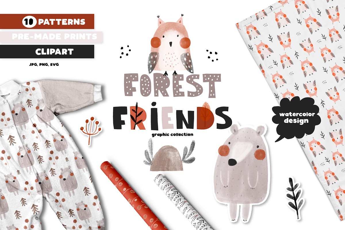 FOREST FRIENDS graphic collection in Patterns - product preview 8
