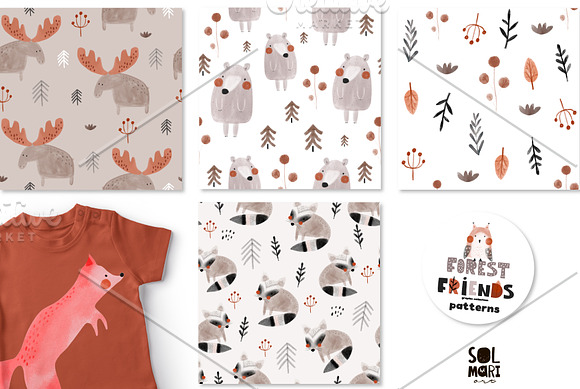 FOREST FRIENDS graphic collection in Patterns - product preview 2