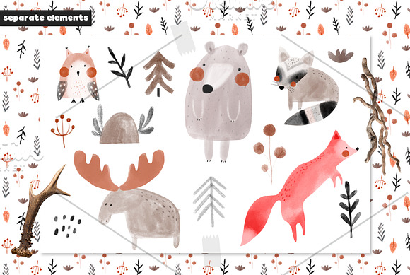 FOREST FRIENDS graphic collection in Patterns - product preview 7