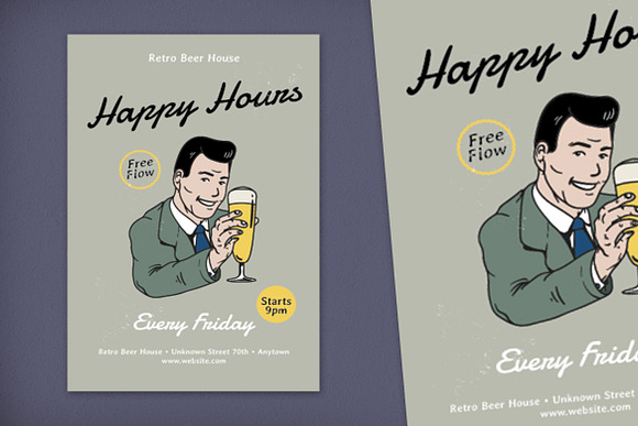 Happy Hours Instagram Feed + Flyer in Instagram Templates - product preview 2
