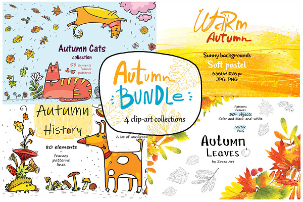 Autumn Bundle - clip-art, patterns