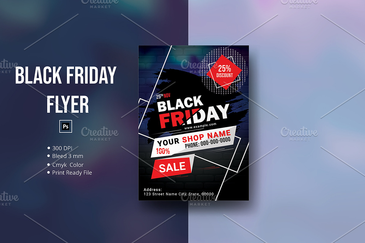 Black Friday Sale Flyer-V1099 in Flyer Templates - product preview 8