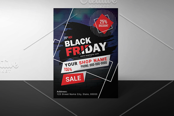 Black Friday Sale Flyer-V1099 in Flyer Templates - product preview 2