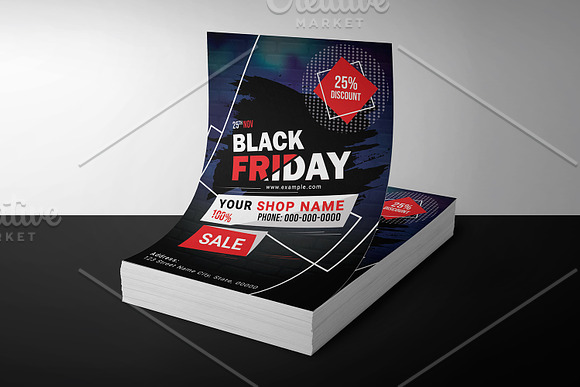 Black Friday Sale Flyer-V1099 in Flyer Templates - product preview 3