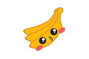 Bananas cute kawaii vector character