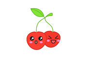 Cherries cute kawaii character