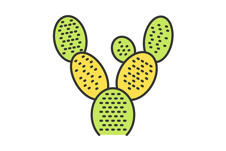 Bunny ears cactus color icon