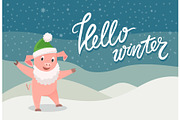 Card Hello Winter with Symbol of