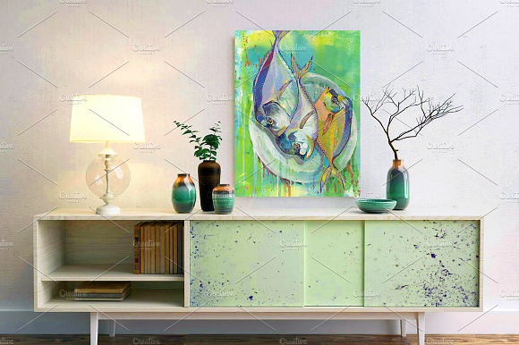 Acrylic Painted Fishes Watercolor in Illustrations - product preview 2