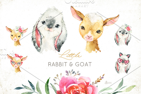 Farm. Little Watercolor Animals in Illustrations - product preview 1