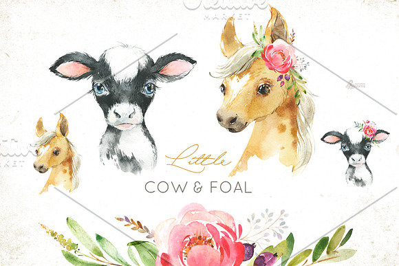 Farm. Little Watercolor Animals in Illustrations - product preview 2