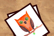 Owl, watercolor illustration