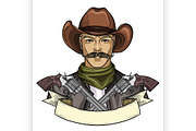7 Hand drawn sketch cowboy icon
